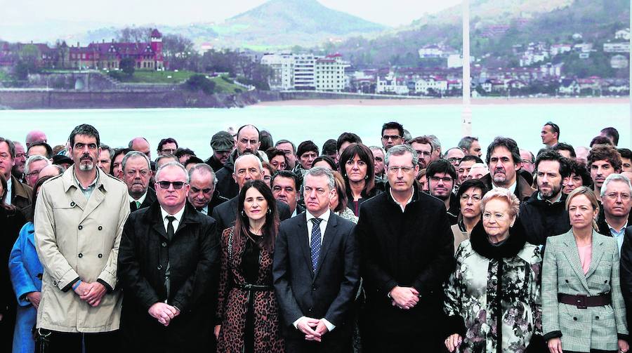 Iñigo Urkullu, en el acto organizado el pasado 11 de marzo en San Sebastián con motivo del Día Europeo de las Víctimas del Terrorismo. 