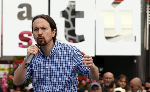 Pablo Iglesias, durante el mitín este sábado en Las Palmas de Gran Canaria.