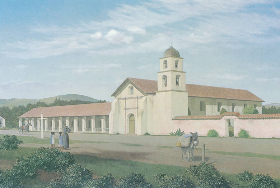 Una de las misiones españolas de California en su época dorada.