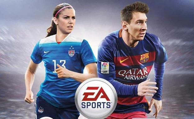 La jugadora norteamericana junto a Messi en la portada del popular videojuego en 2016. 