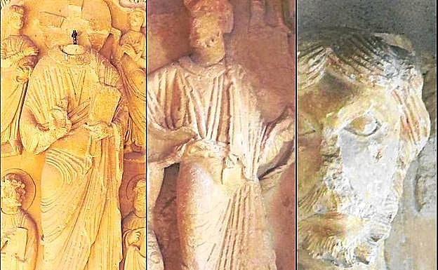 Cristo del tímpano, Cristo de la Anastasis y cabeza ladeada.