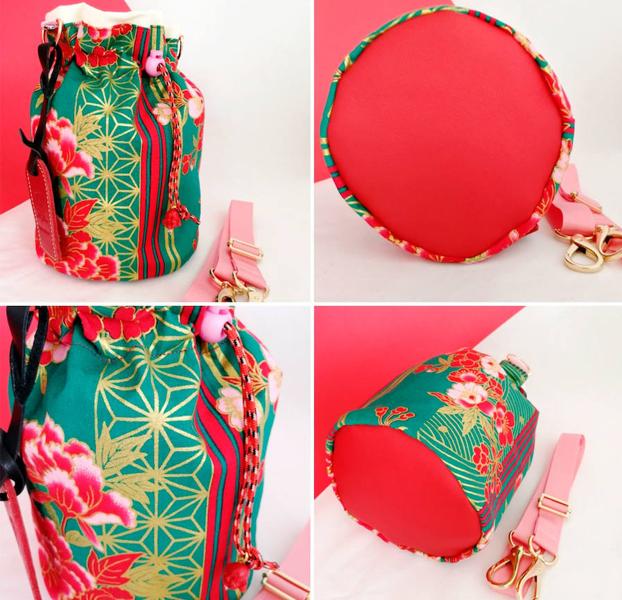 Un original bolso con estampado floral confeccionado por estas dos emprendedoras de Santurtzi. 