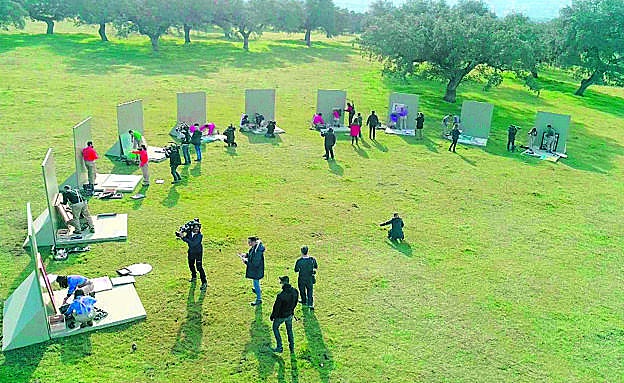 Uno de los rodajes en exteriores de 'Masters de la reforma'.