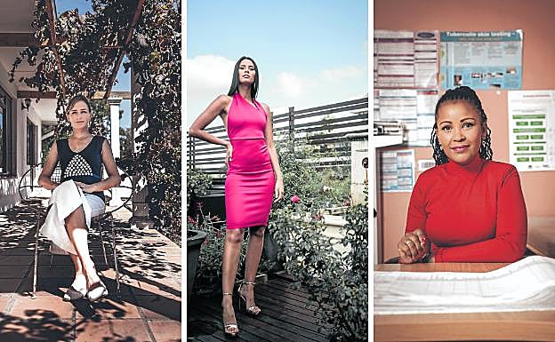 A la izquierda, Dalene von Delft. Doctora en un hospital de Cape Town. Sus contactos profesionales le permitieron conseguir el nuevo fármaco, más eficaz y menos agresivo, y curarse en 19 meses. En el centro, Tamaryn Green. La actual Miss Sudáfrica y estudiante de último curso de Medicina reconoce que no ha dejado la universidad por el respaldo que ha recibido de sus padres. A la derecha, Gerry Elsdon. La tuberculosis «estigmatiza». Por eso, esta presentadora televisiva quiere hacer llegar un mensaje a los que la padecen: «No estáis solos».