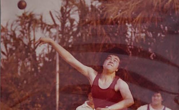 Merche en plena competición. 