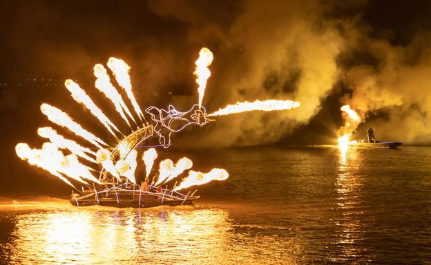 Un dragón de fuego paseará por la ría en la Noche Blanca bilbaína