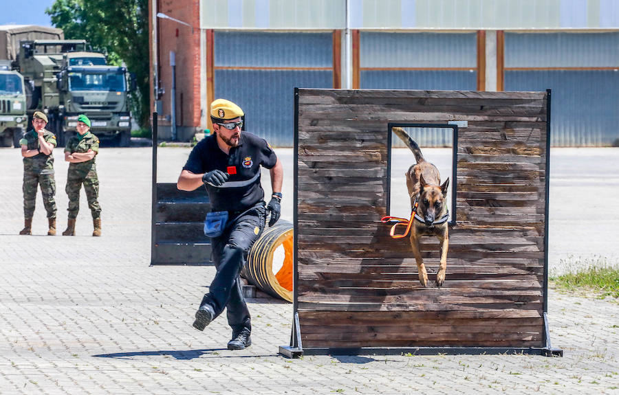 Una exposición de materiales, carros de combate, vehículos blindados o helicópteros de la Unidad Militar de Emergencia se pudieron ver este sábado durante la jornada de puertas abiertas que la Comandancia Militar de Álava organizó para intentar acercar a la ciudadanía el trabajo de las diferentes unidades de las Fuerzas Armadas y de la Guardia Civil