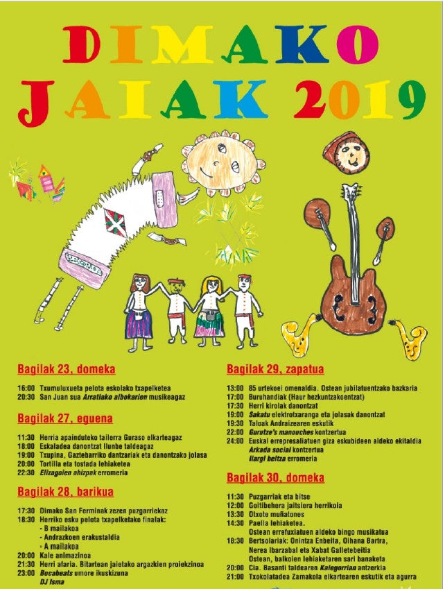 Cartel de las fiestas de Dima en 2019.