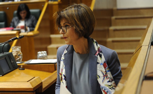 Nekane Murga, durante su comparecencia en el Parlamento