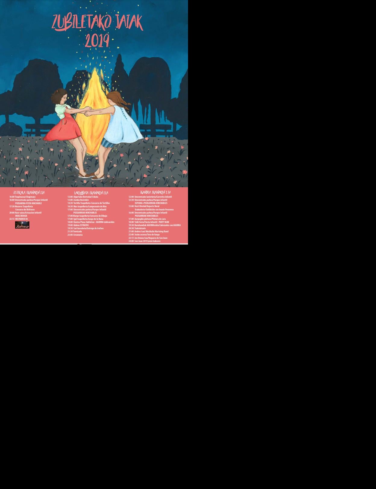 Programa de fiestas de San Juan en Getxo 2019: Zubiletako Jaiak