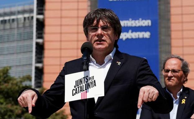 Carles Puigdemont, durante una conferencia de prensa en Bruselas. 