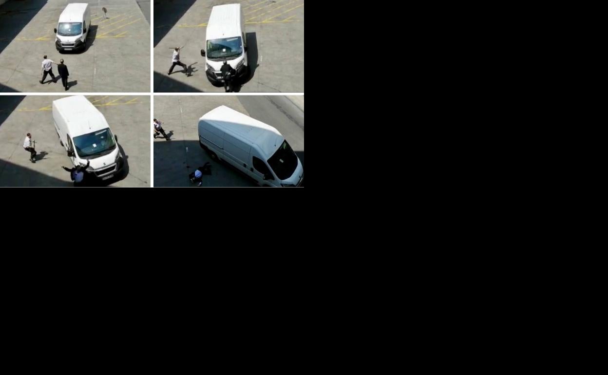 Secuencia del atropello, que fue grabado por las cámaras del centro comercial.