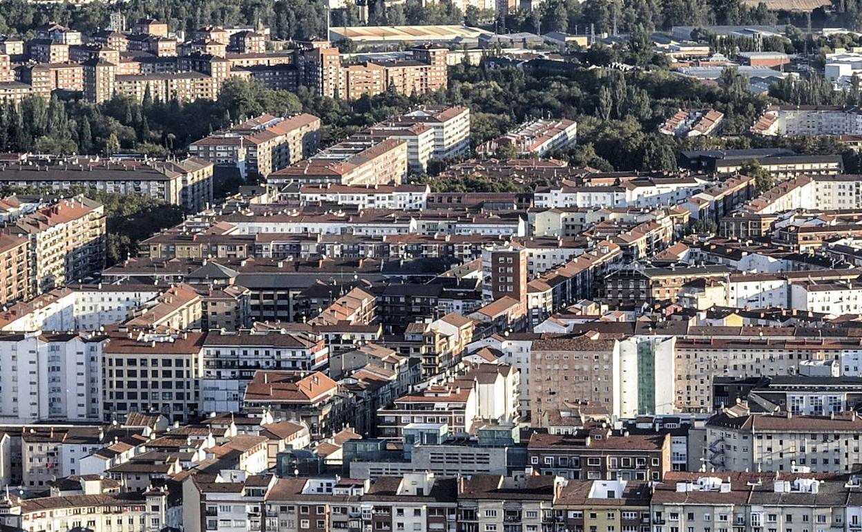 Imagen aérea del barrio de Coronación, Vitoria