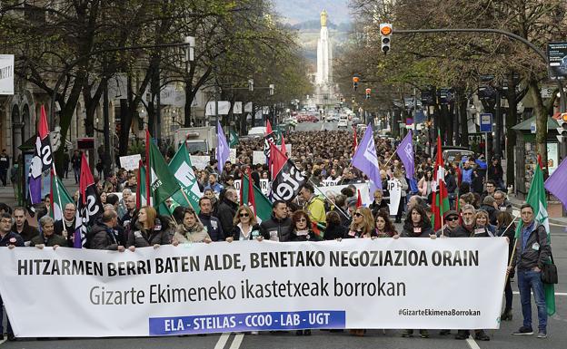 Manifestación de profesores de colegios concertados