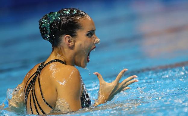 Ona Carbonell durante su actuación en el solo libre en Gwangju 2019. 