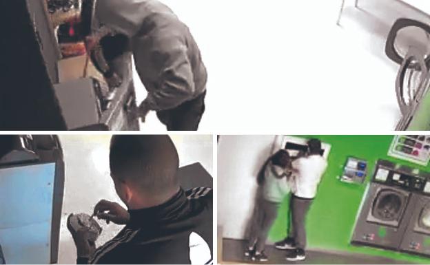 Imágenes de distintos robos cometidos por la banda en los últimos meses en el País Vasco.