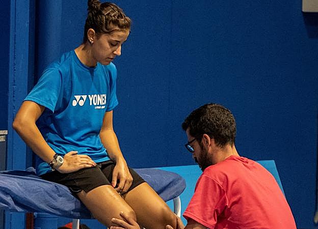 Carolina es atendida hace unos días en el pabellón que lleva su nombre en Huelva