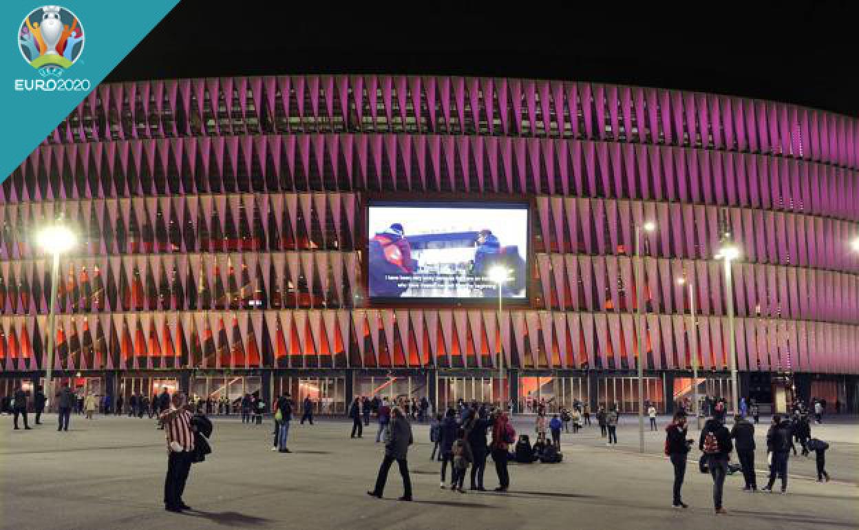 Exterior del estadio de San Mamés, que será una de las sedes de la Eurocopa 2020.