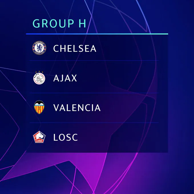 El grupo H del Valencia en esta Champions League.