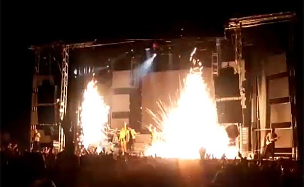 Momento de la explosión del artefacto pirotécnico.