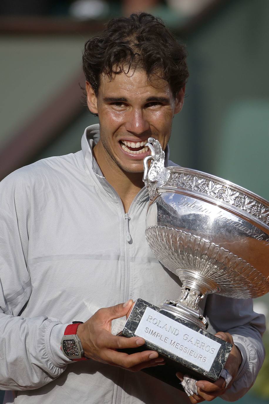 Roland Garros 2014. Nadal celebra su noveno título en Roland Garros, obtenido en 2014 frente Djokovic.