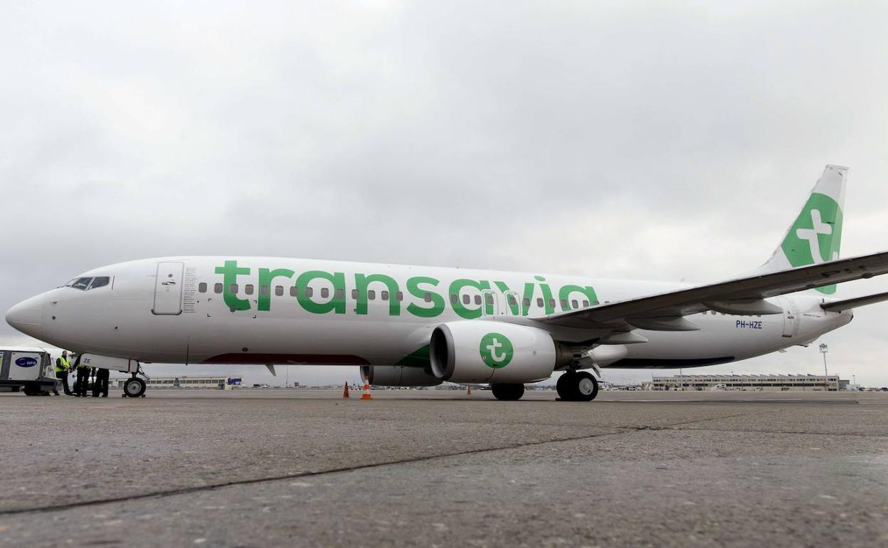 Un avión de Transavia.