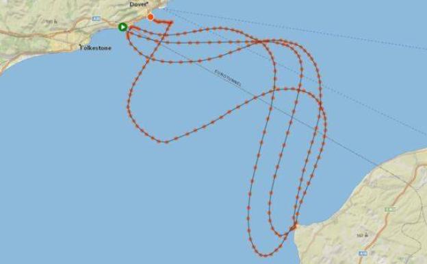 Recorrido que se vio obligado a hacer por las fuertes mareas. 