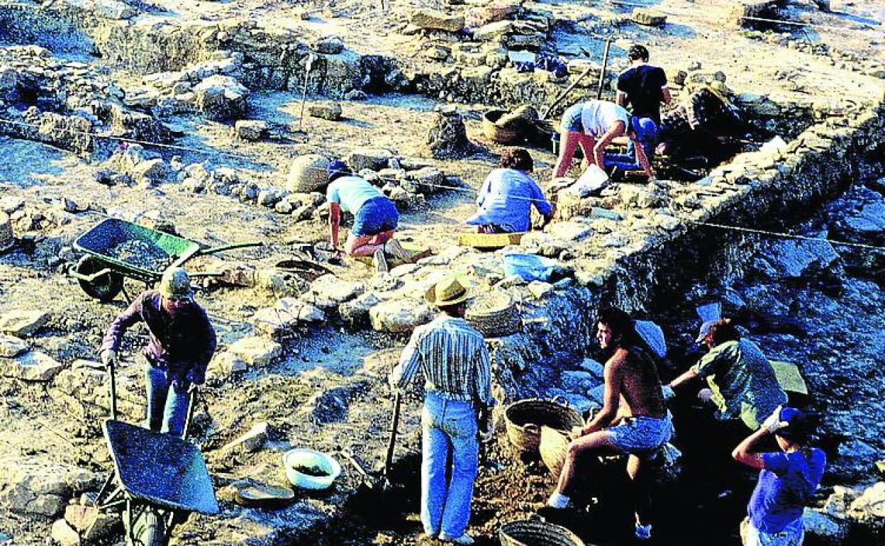 Excavaciones en el yacimiento alavés de La Hoya. 