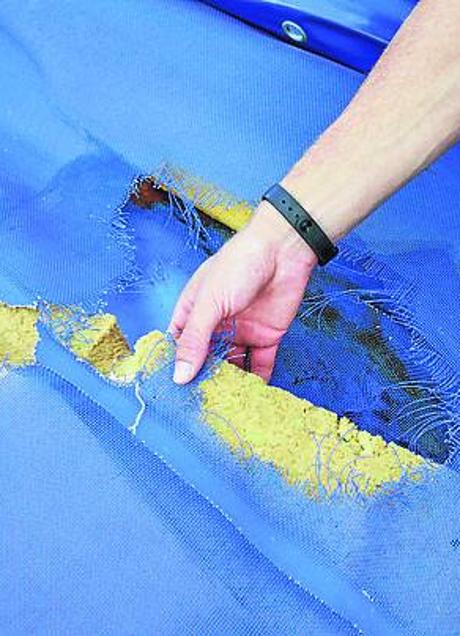 Imagen - Detalle de la colchoneta de salto con pértiga. B. Castillo