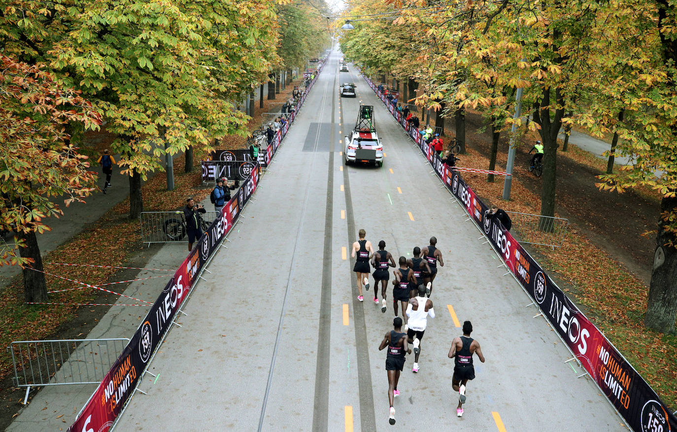 Establece una marca no homologada de 1,59.40 después de una carrera a medida, con 41 liebres que le han ayudado a lograrlo en el Prater de Viena