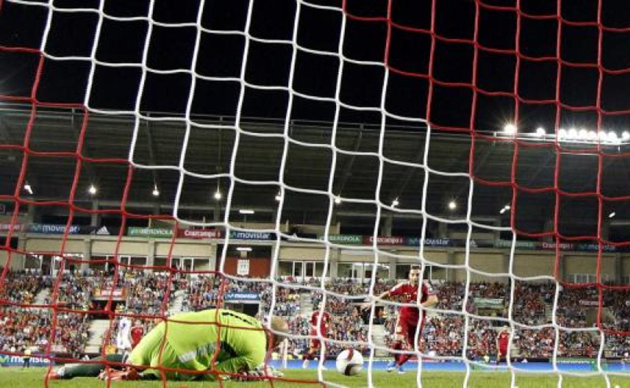 Imagen de un partido de la selección española.