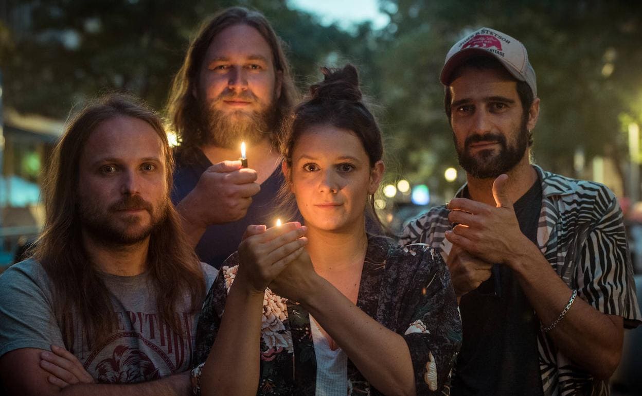 Ekain, David, Nina y Paco, cuatro de los cinco miembros de Morgan. 