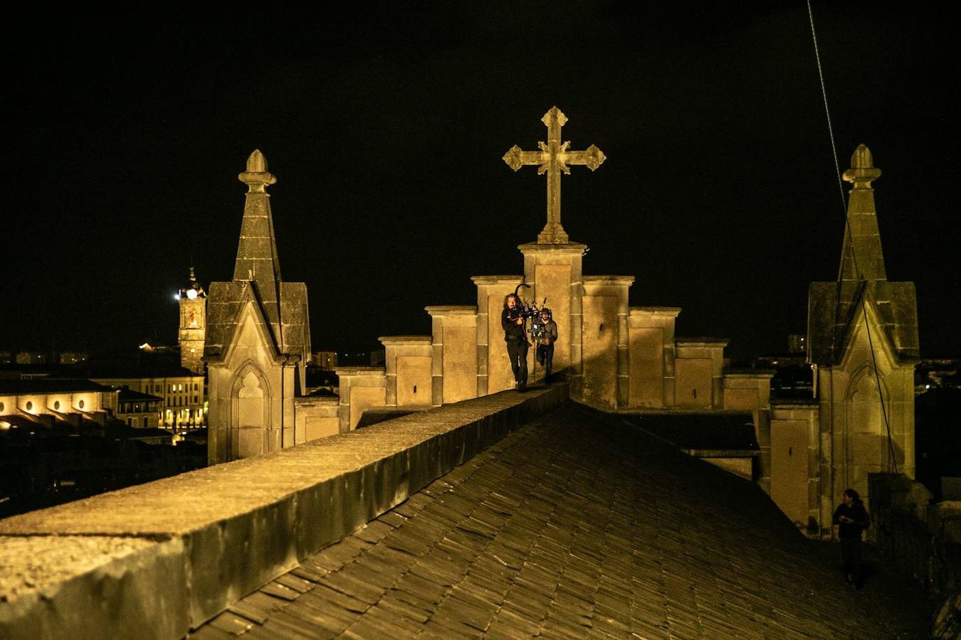 Imágenes del rodaje en Vitoria de 'El silencio de la ciudad blanca', película dirigida por Daniel Calparsoro