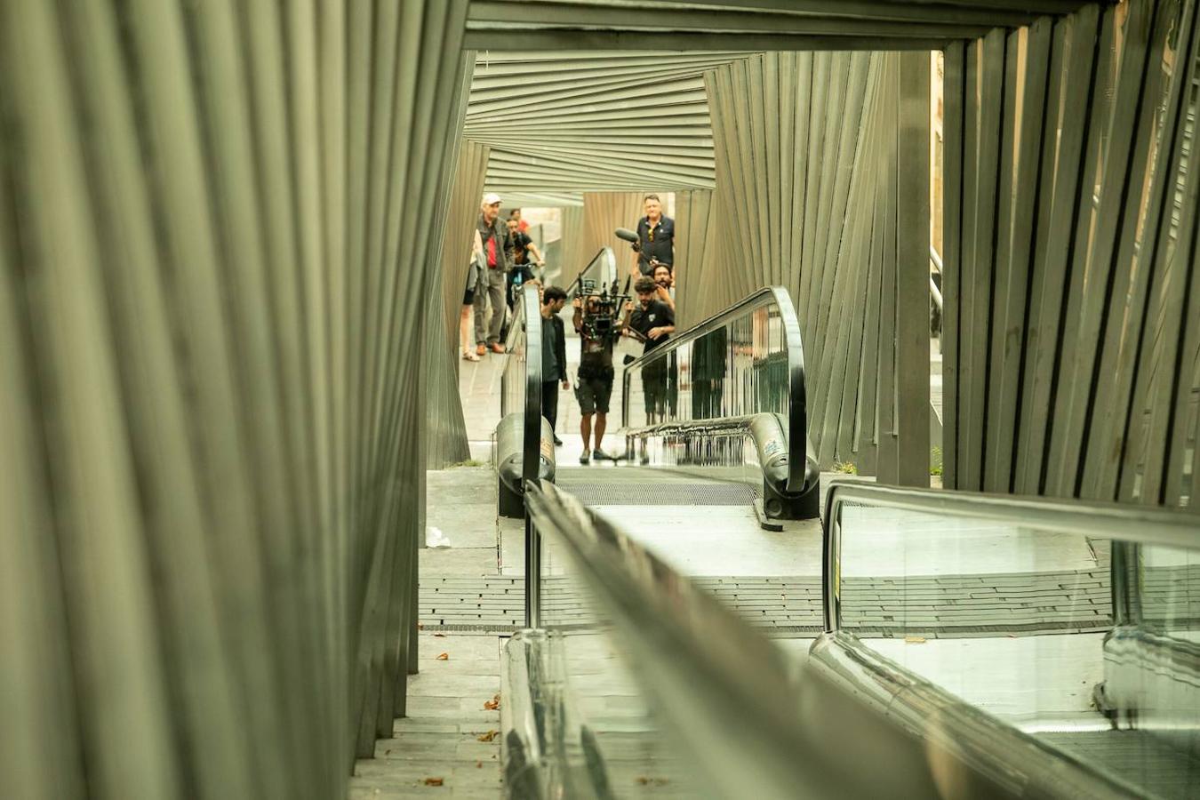 Imágenes del rodaje en Vitoria de 'El silencio de la ciudad blanca', película dirigida por Daniel Calparsoro