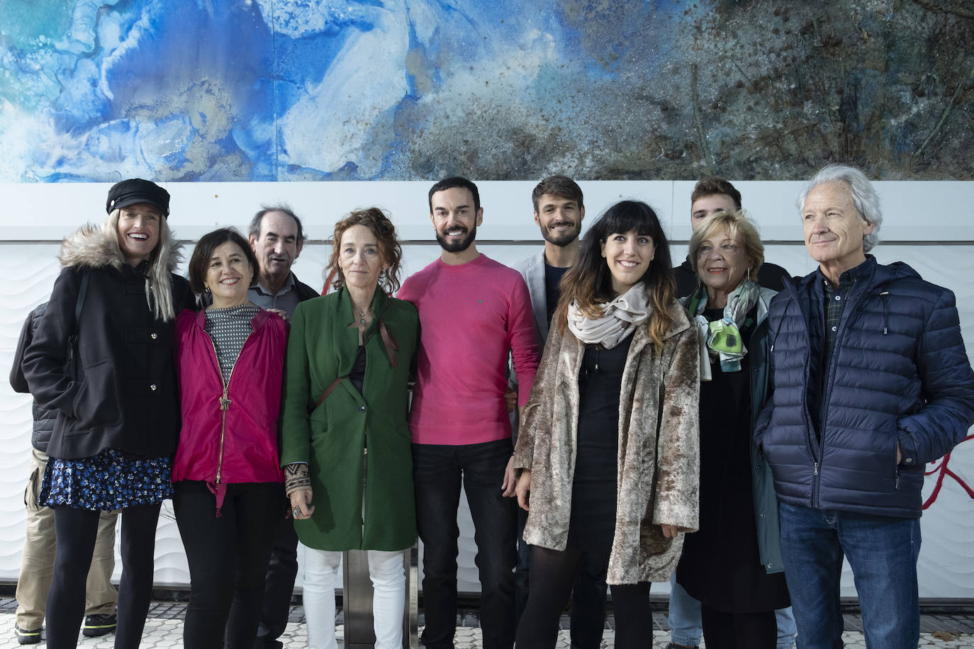 Jorge Malkorra, Arantza Orbegozo, ssei lehiakidek, eta saioaren arduradunak.