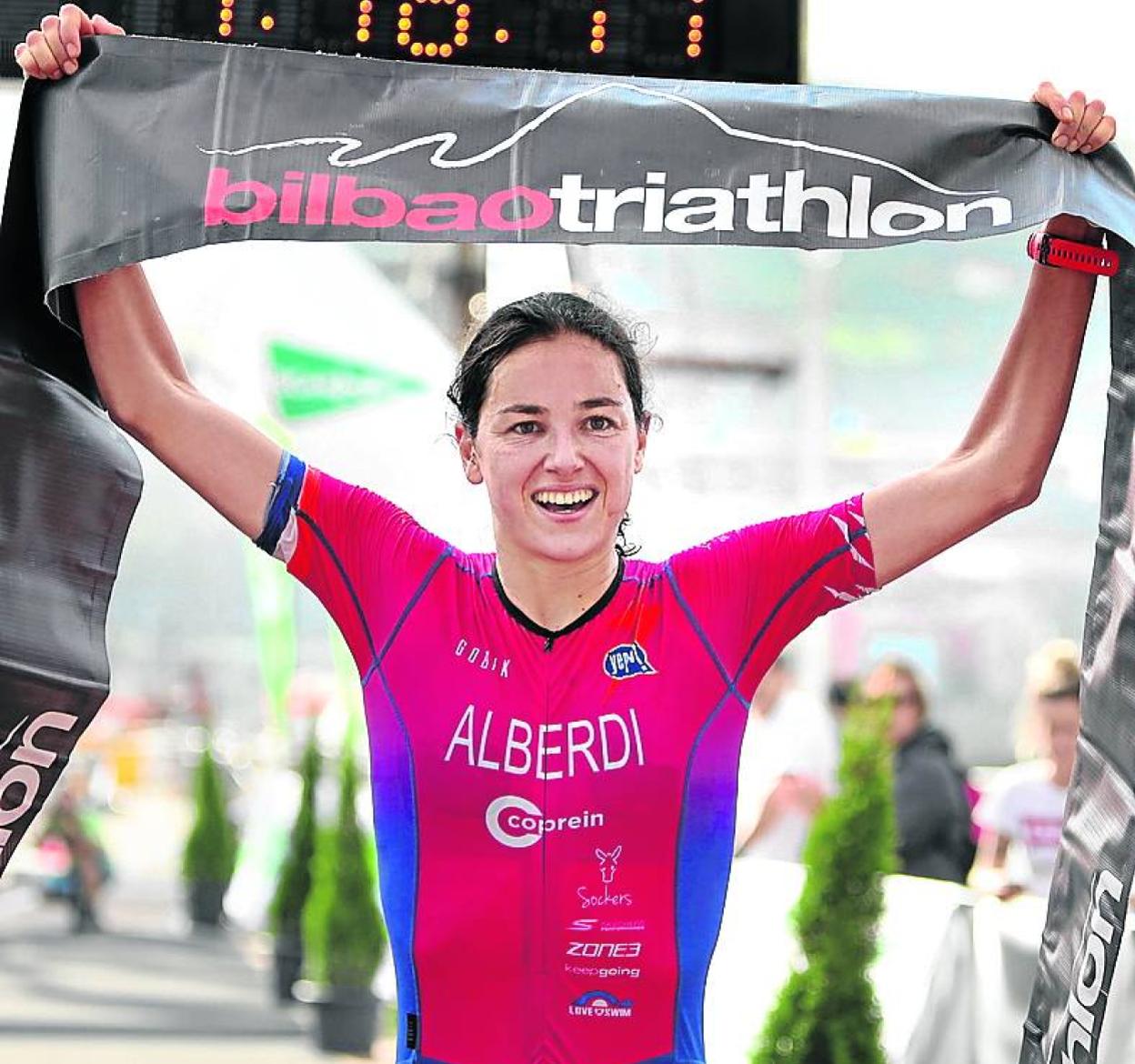 Alberdi se impuso en el reciente triatlón de Bilbao. 