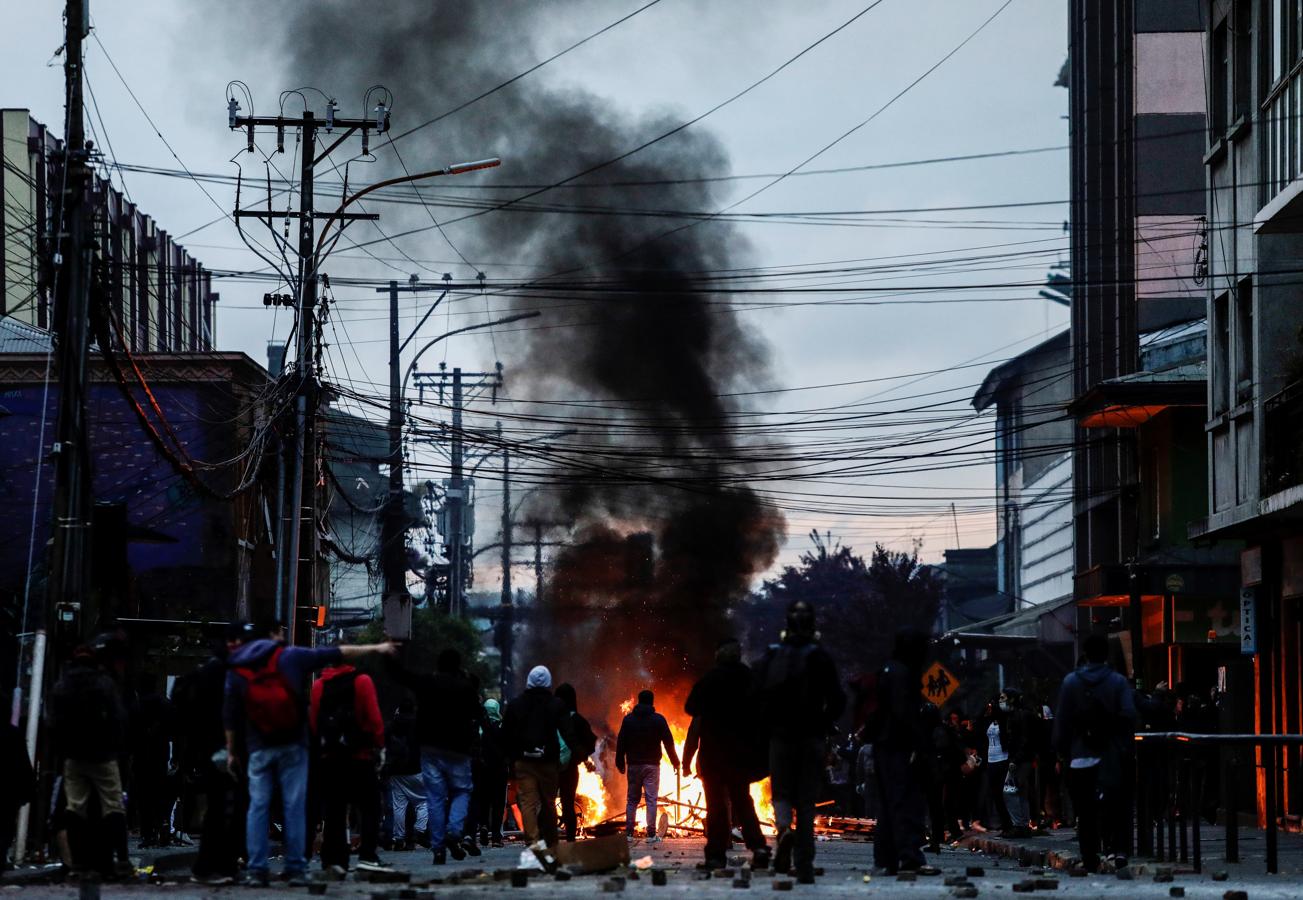 Vista de pájaro de la manifestación en Chile