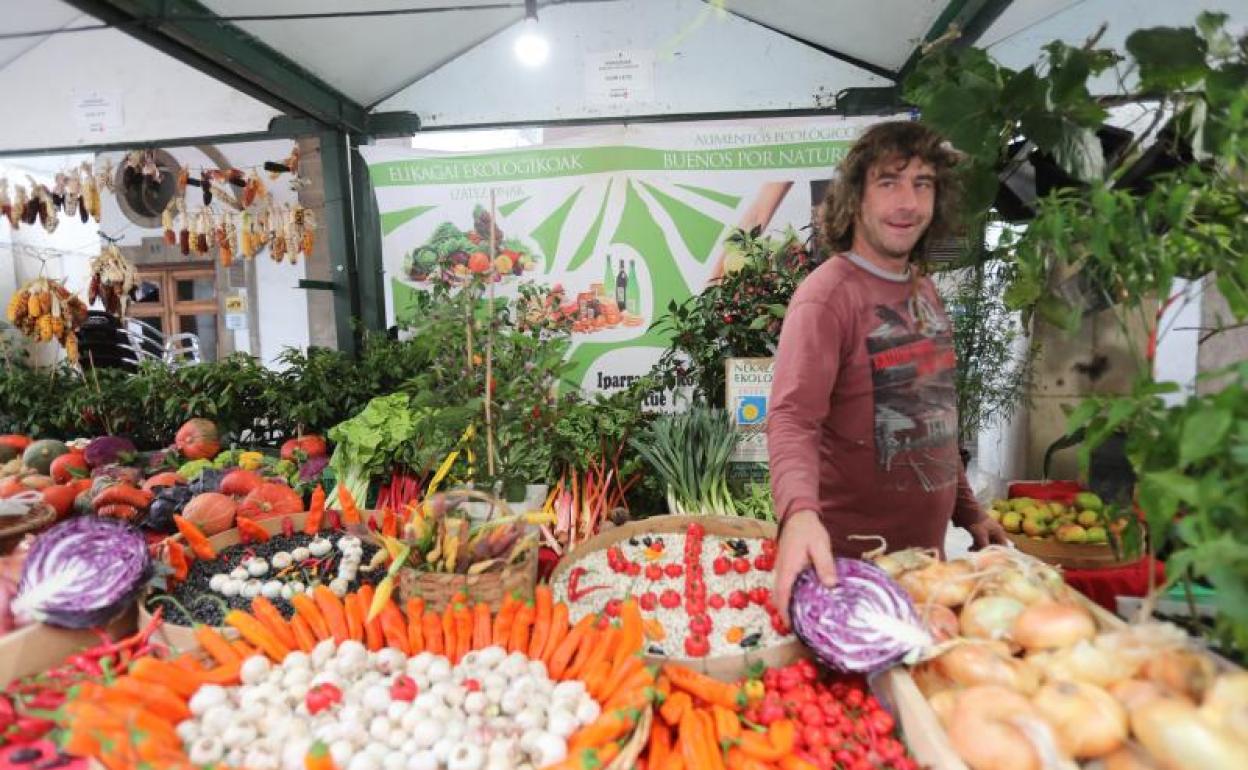 Puesto de verduras en Gernika.