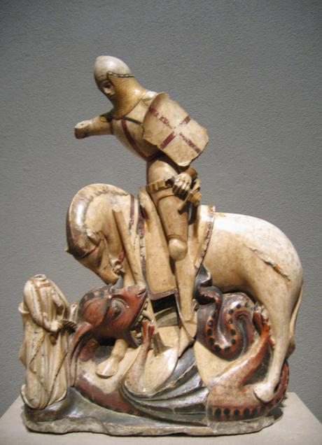 Imagen - Estatuilla medieval de 'San Jorge y el dragón'. 