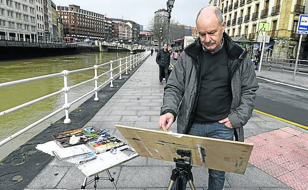 El artista buscó un punto de Bilbao que resumiese el carácter de la ciudad y fuese reconocible a primera vista.