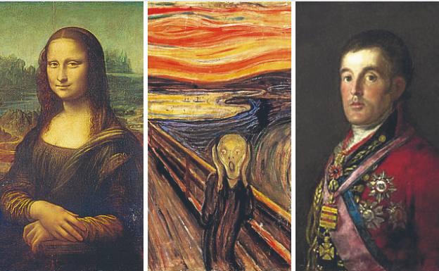 'La Gioconda', 'El grito' y 'Duque de Wellington'. 