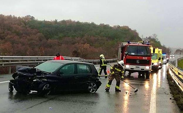 En la AP-68 ha habido varios accidentes.