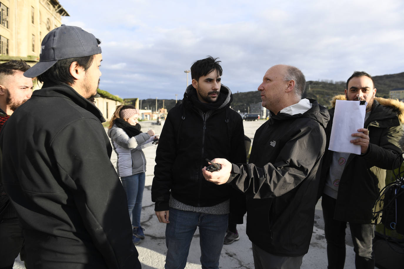 Rodaje de la webserie norteamericana «utopia plantilla» en los exteriores del entorno edificio de molinos (muelle astillero). 