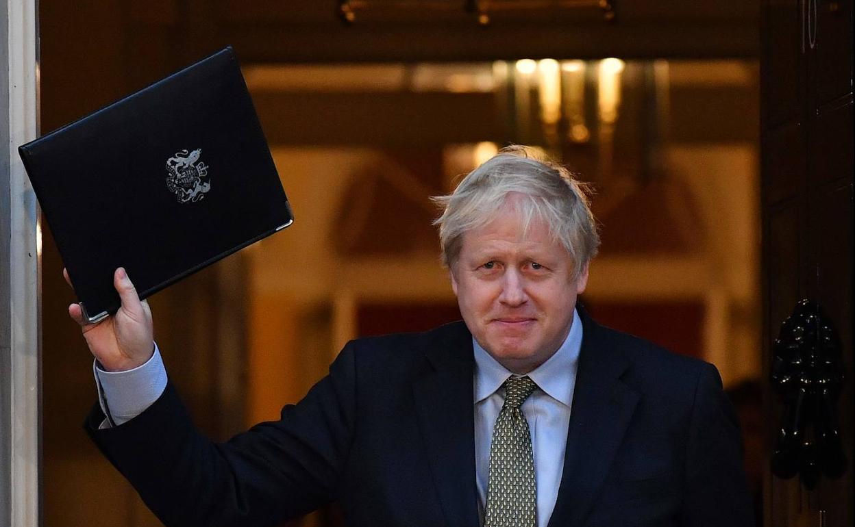 Boris Johnson, este viernes en su residencia oficial.