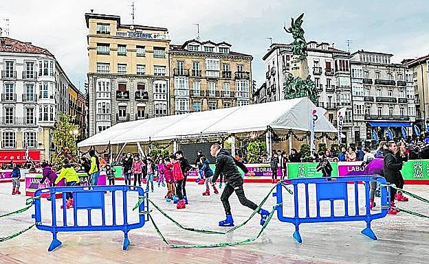 La pista quedó sin hielo unos días de altas temperaturas. 