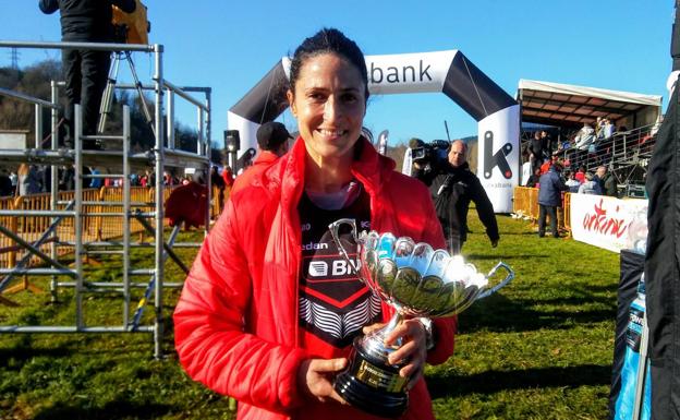 Elena Loyo, la mejor atleta vasca del Cross Zornotza Internacional.