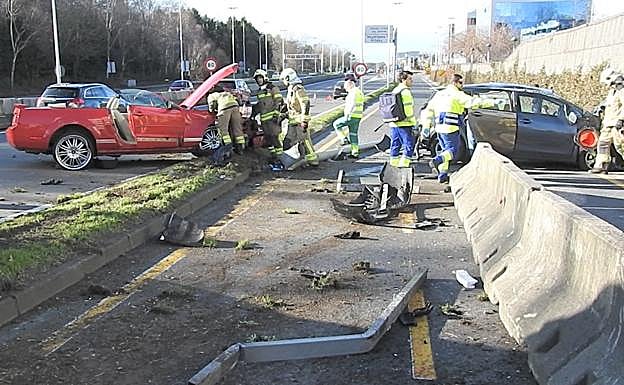Así han quedado los vehículos implicados.