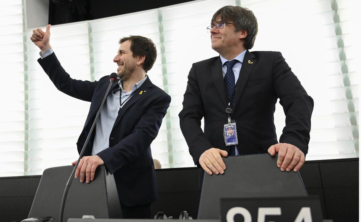 Comín y Puigdemont en la Eurocámara