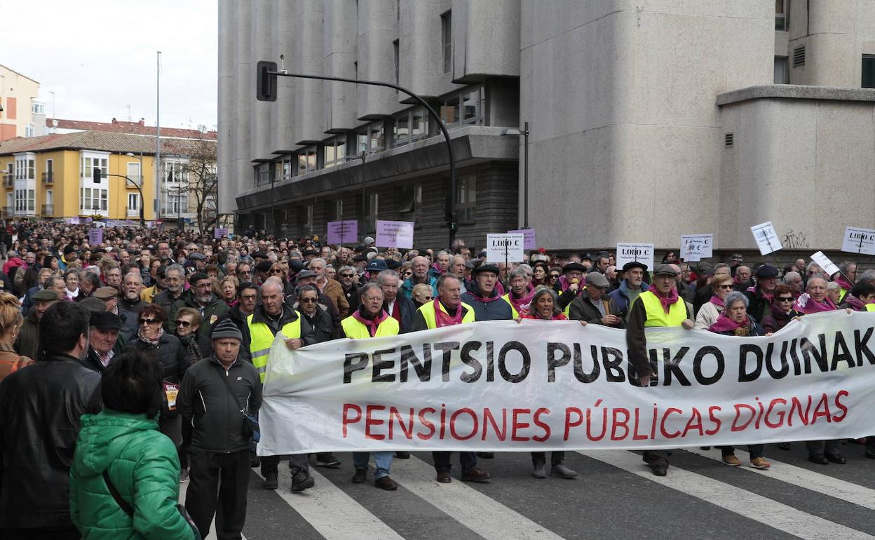 La manifestación en Vitoria.