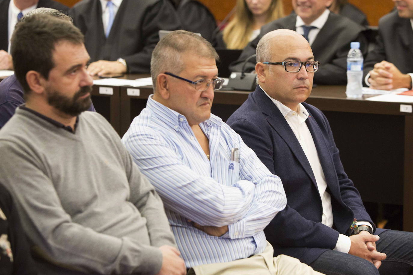 Koldo Otxandiano, Aitor Telleria y Alfredo de Miguel, durante el juicio.